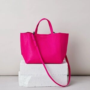 NWT & Dust Bag $538 Ampersand as Apostrophe Pink Croc Half Tote Bag Purse